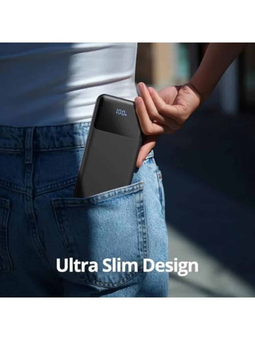 Slim 10000mAh Portable Charger with Built-in Cables, Fast Charging Power Bank, 6
